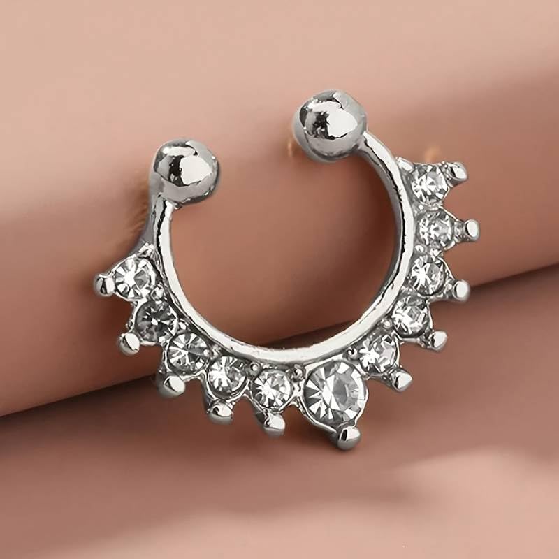 AVYRING Fake Nose Ring Fake Piercings Fake Nose Rings Nose Cuffs Fake Nose Piercing Fake Nose Hoop Faux Nose Rings for Women Faux Nose Ring Fake Piercing Fake Nose Cuff Sliver Gold Black - Image 3